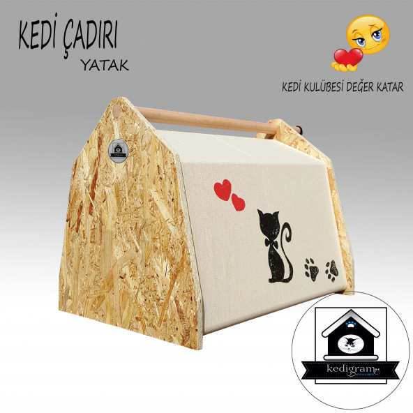 Kedi Çadırı - Oyun Alanı - Kedi Evi - Kedi Kulübesi-Yataklı Çadır - 4