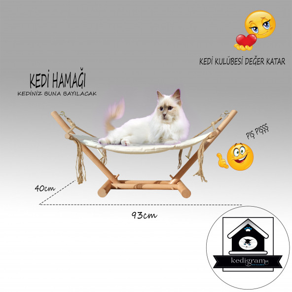 Kedi Hamağı - Hamak Beşik - Kedi Evi - Kedi Salıncağı - Kedi Yatağı - Oyun Alanı Yatak