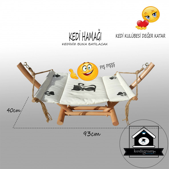 Kedi Hamağı - Hamak Beşik - Kedi Evi - Kedi Salıncağı - Kedi Yatağı - Oyun Alanı Yatak - 3