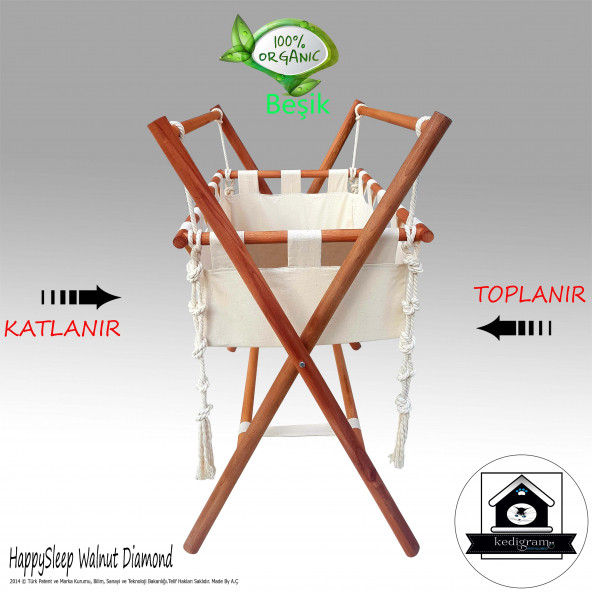 Organik Beşik W3 - Şipşak Topla Katla - Sallanır - Anne Yanı - Resim 3
