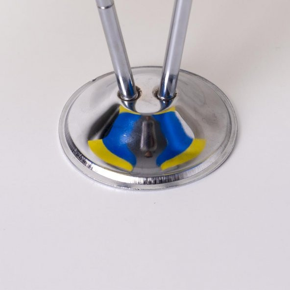 Ukrayna 2li Masa Bayrağı Saten Kumaş Dijital Baskı 15x22,5 cm - 3