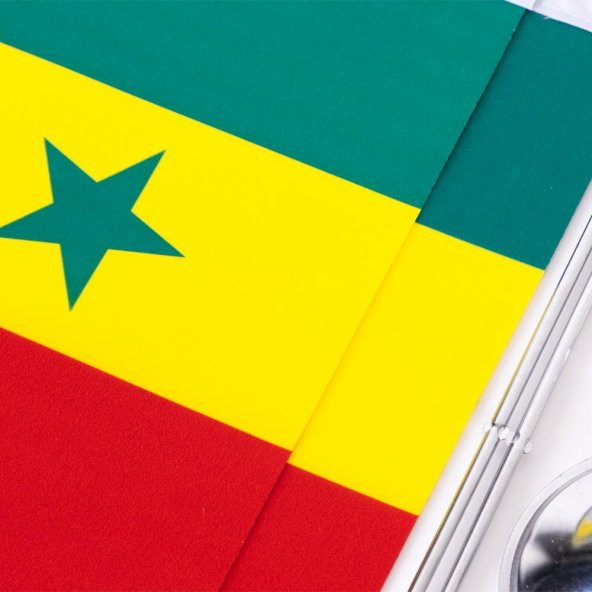 Senegal 2li Masa Bayrağı Saten Kumaş Dijital Baskı 15x22,5 cm - 2