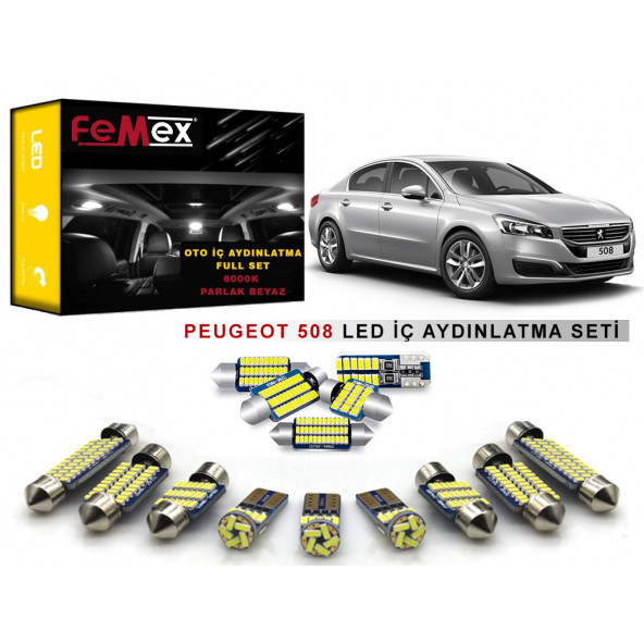 Peugeot 508 LED İç Aydınlatma Ampul Seti FEMEX Parlak Beyaz
