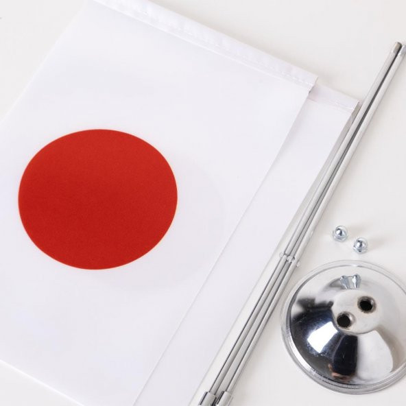 Japonya 2li Masa Bayrağı Saten Kumaş Dijital Baskı 15x22,5 cm - 2