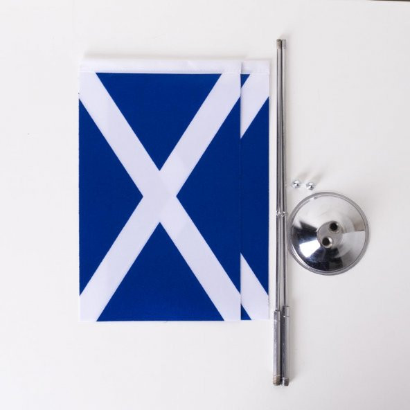 İskoçya 2li Masa Bayrağı Saten Kumaş Dijital Baskı 15x22,5 cm - 5