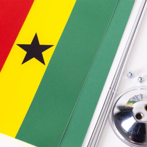 Gana 2li Masa Bayrağı Saten Kumaş Dijital Baskı 15x22,5 cm