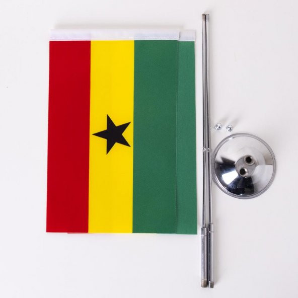 Gana 2li Masa Bayrağı Saten Kumaş Dijital Baskı 15x22,5 cm - 4