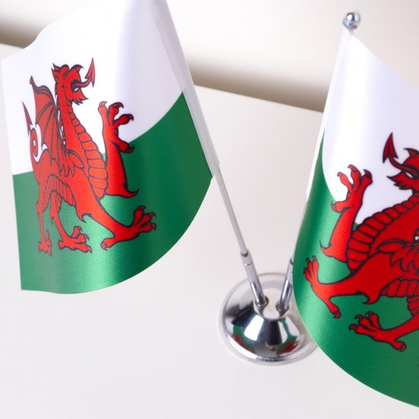 Galler 2li Masa Bayrağı Saten Kumaş Dijital Baskı 15x22,5 cm - 3