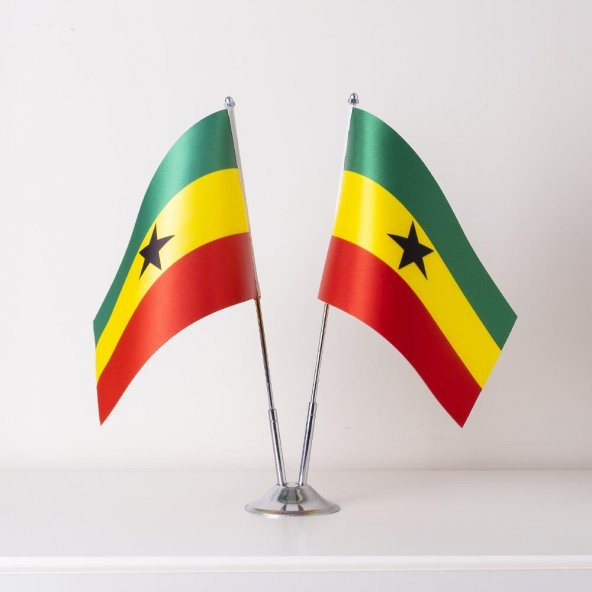 Gana 2li Masa Bayrağı Saten Kumaş Dijital Baskı 15x22,5 cm - 5