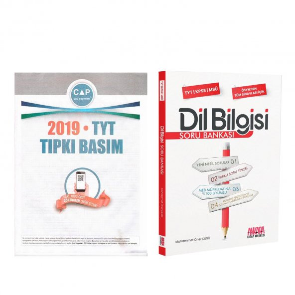 Çap TYT 2019 Tıpkı Basım Çıkmış Sorular ve AKM Dil Bilgisi Soru Bankası Seti 2 Kitap - 1