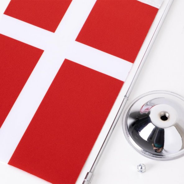 Danimarka Tekli Masa Bayrağı Saten Kumaş Dijital Baskı 15x22,5 cm - 2