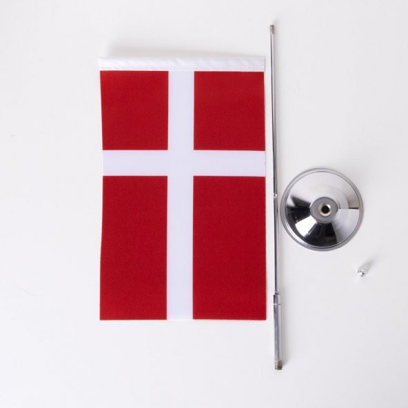 Danimarka Tekli Masa Bayrağı Saten Kumaş Dijital Baskı 15x22,5 cm - 5