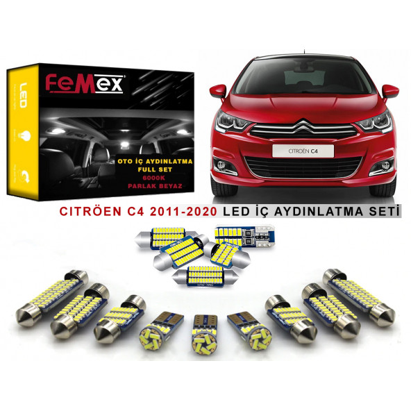 Citröen C4 (2011-2020) LED İç Aydınlatma Ampul Seti FEMEX Parlak Beyaz