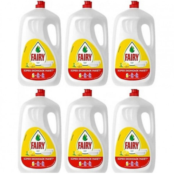 Fairy 2600 ml 6'lı Limonlu Sıvı Bulaşık Deterjanı