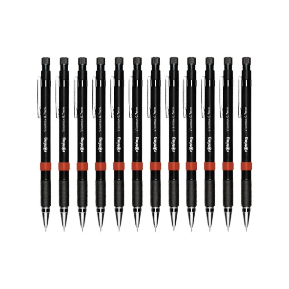 Rotring Versatil Kalem Visumax 0.7 MM Siyah Uçlu Kalem (12 Li Paket)