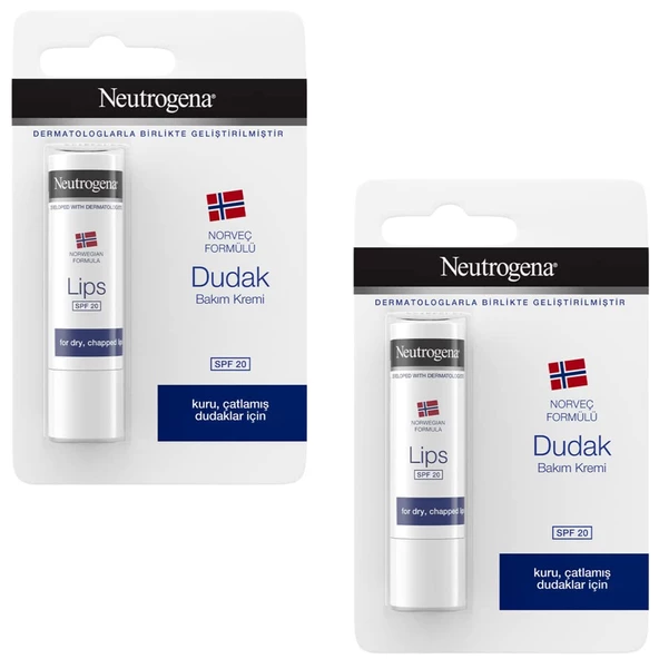 Neutrogena SPF 20 Güneş Koruma Faktörlü Dudak Bakım Kremi 4,8 g 2 ADET