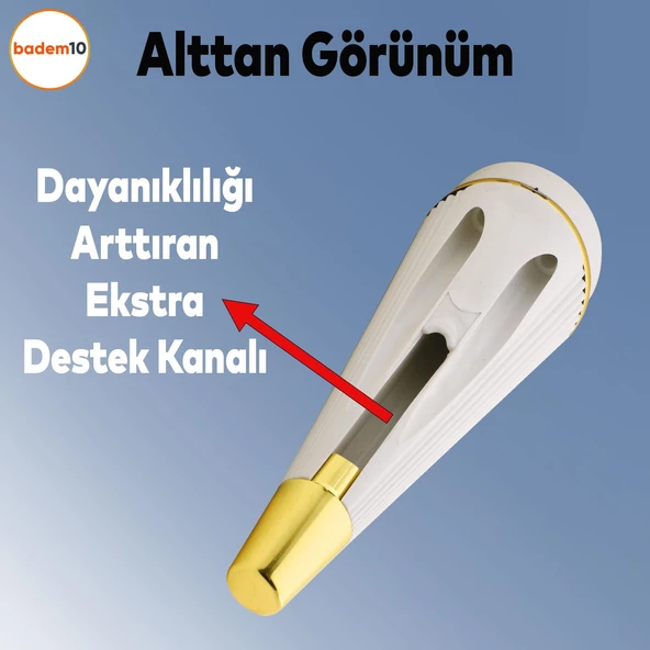 Iron Lüks Mobilya Kanepe Tv Ünitesi Konsol Koltuk Ayağı 19 Cm Beyaz Gold Ayakları - 3