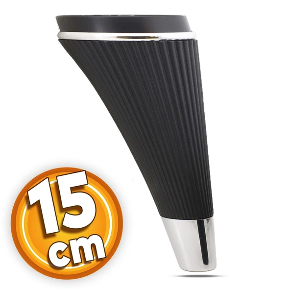 Iron Lüks Mobilya Kanepe Sehpa Tv Ünitesi Koltuk Ayağı 15 Cm Siyah Krom Baza Ayakları