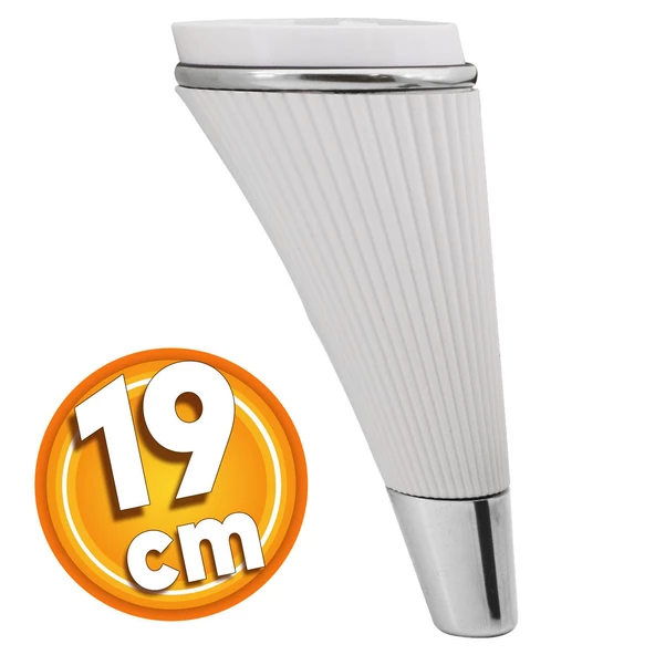 Iron Lüks Mobilya Kanepe Tv Ünitesi Konsol Koltuk Ayağı 19 Cm Beyaz Krom Ayakları