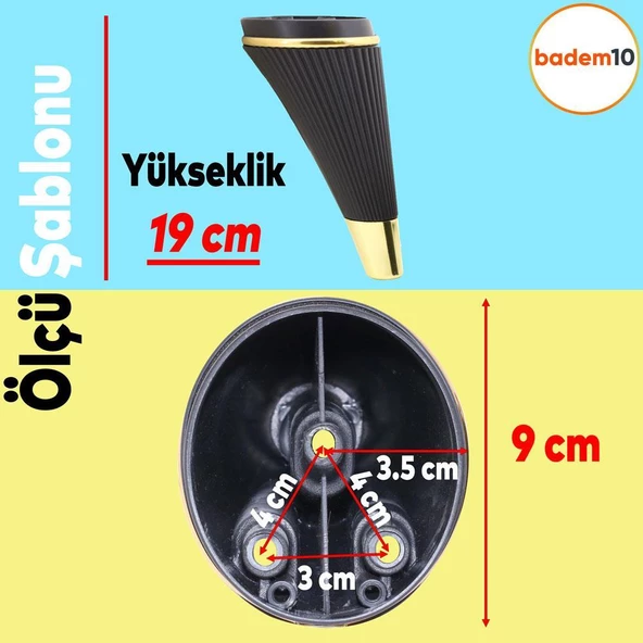 Iron Lüks Mobilya Kanepe Tv Ünitesi Konsol Koltuk Ayağı 19 Cm Siyah Gold Ayakları - 2