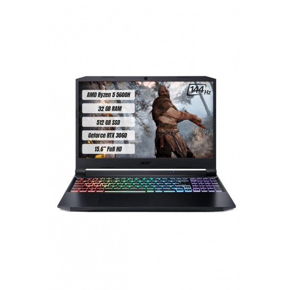 Acer Nitro 5 AN515-45-R9QX R5 5600H 32GB 512GB SSD RTX3060 Dos 15.6 FHD 144Hz  NH.QBCEY.00A-32