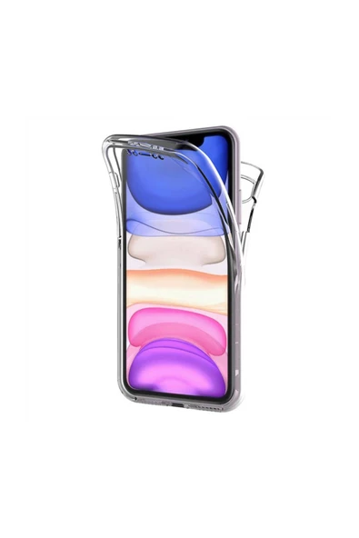 Apple iPhone X Çift Taraflı Silikon Kılıf Şeffaf