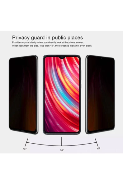 Xiaomi RedMi Note 8 Pro Hayalet Kırılmaz cam Privacy - 2