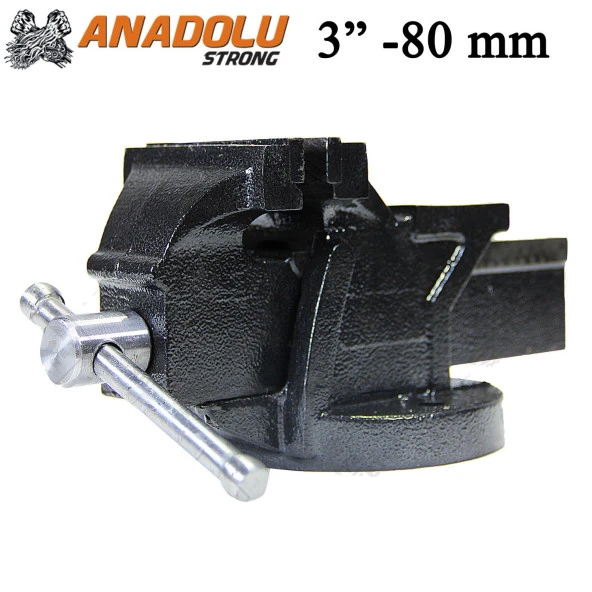 Anadolu Strong 80Mm 3" Dövme Çelik Sabit Tezgah Masa Mengenesi