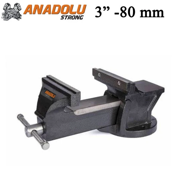 Anadolu Strong 80Mm 3" Dövme Çelik Sabit Tezgah Masa Mengenesi - 2