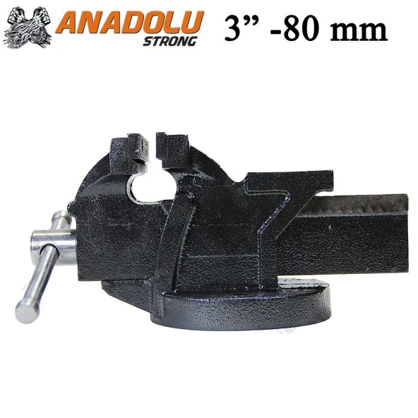 Anadolu Strong 80Mm 3" Dövme Çelik Sabit Tezgah Masa Mengenesi - 3