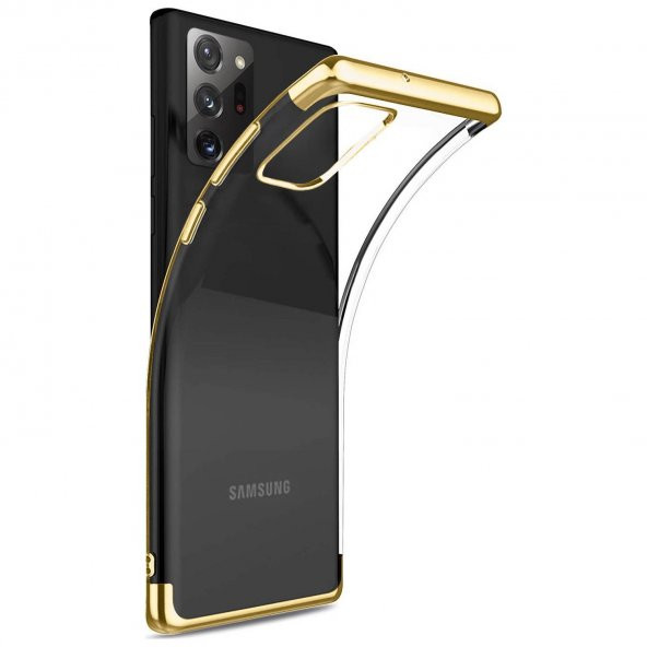 Samsung Galaxy Note 20 ULTRA Parlak Lazer Silikon Kılıf Gold