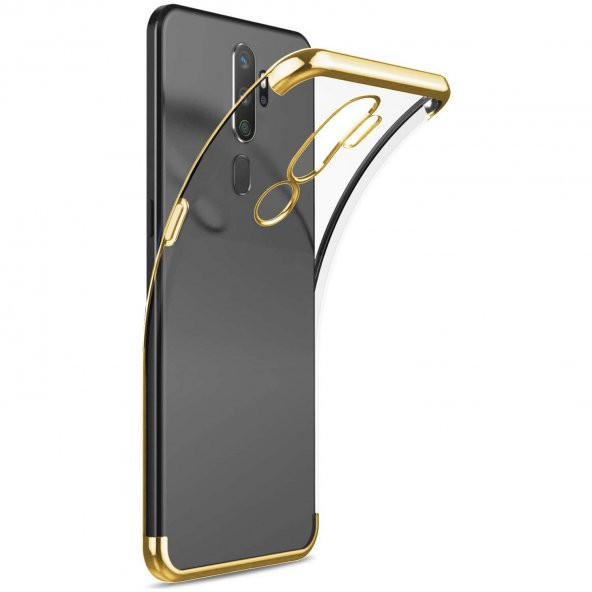 Oppo A9 2020 Parlak Lazer Silikon Kılıf Gold
