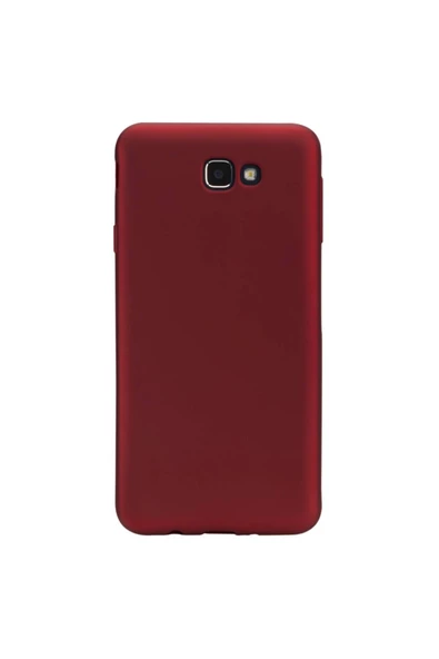 Samsung Galaxy J7 Prime Premium Silikon Kılıf Bordo