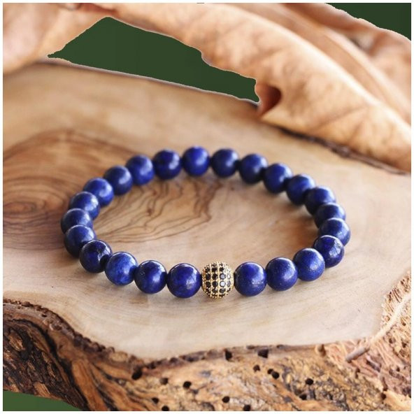 Lapis Lazuli Gümüş Aparat Erkek Doğal Taş Bileklik - 2