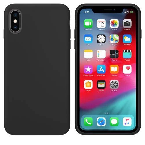 Apple iPhone XS Max İçi Kadife Silikon Kılıf Siyah
