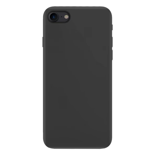 Apple iPhone SE 2020 İnce Mat Silikon Kılıf Siyah - Resim 2