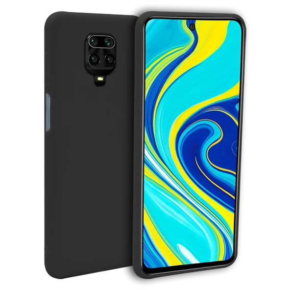 Xiaomi Redmi Note 9S İnce Mat Silikon Kılıf Siyah ürün görseli 1