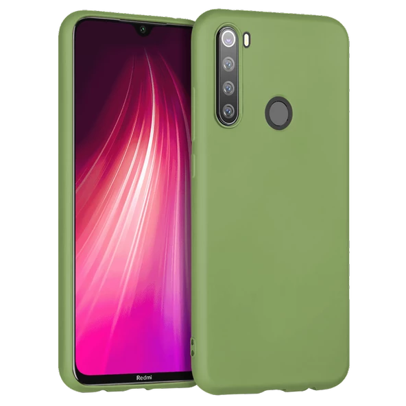 Xiaomi Redmi Note 8 İnce Mat Silikon Kılıf Yeşil