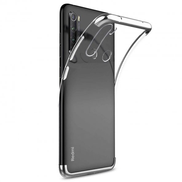 Xiaomi Redmi Note 8 Parlak Lazer Silikon Kılıf Gümüş