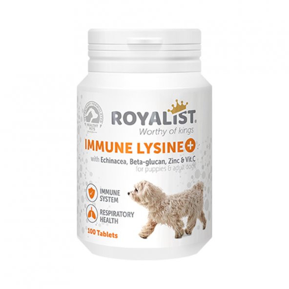 Royalist Immune Lysine Köpekler İçin Bağışıklık Sistemi Güçlendiric (100 Tablet)