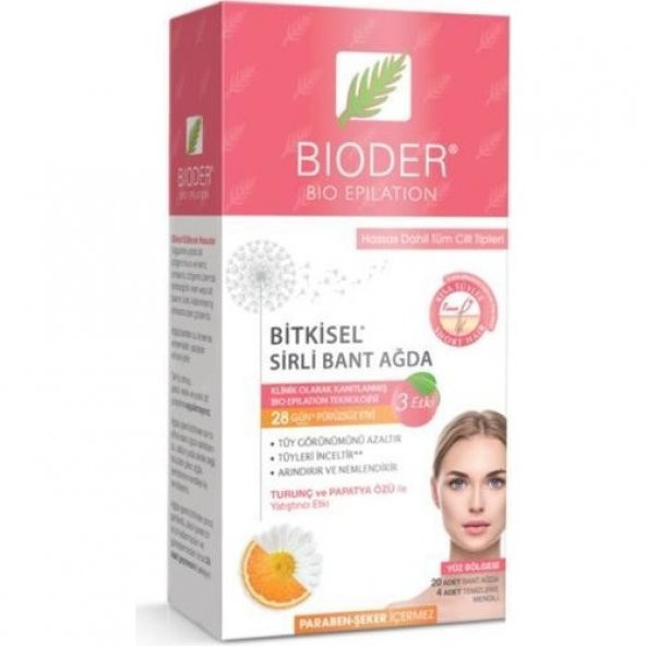Bioder Epiten Yüz Için 20li Sirli Ağda Bandı