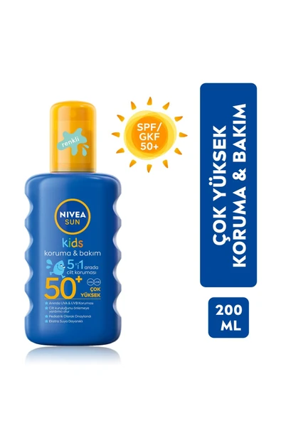 NIVEA Sun Spf 50 Koruma & Bakım Çocuk Güneş Spreyi 200 Ml,çok Yüksek Güneş Koruyucu 4005900253972