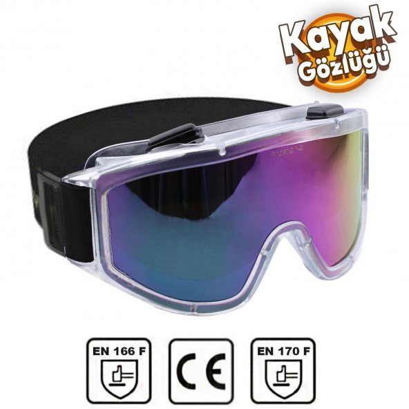 Kayak Gözlüğü Ventilli Güneş Kar Gözlük Gökkuşağı Snowboard Glasses Ekonomik Seri Gözlük - 2