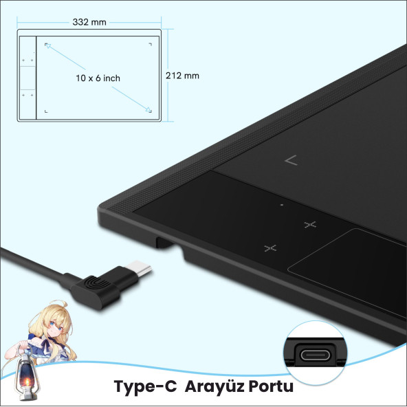 Veikk A30 10 X 6" Grafik Tablet - 6