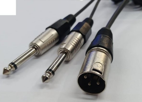 XLR Erkek to 2x 6.3 Mono Erkek Kablo 2 Metre ürün görseli 1