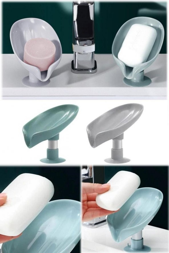 2 Adet Vantuzlu Banyo Sabun Tutucu Kaymaz Dranej Sabunluk Banyo Su Giderli Plastik Banyo Sabunluğu - 2
