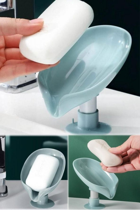 2 Adet Vantuzlu Banyo Sabun Tutucu Kaymaz Dranej Sabunluk Banyo Su Giderli Plastik Banyo Sabunluğu - 8