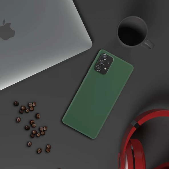 Samsung Galaxy A32 4G İnce Mat Silikon Kılıf Haki - Resim 3