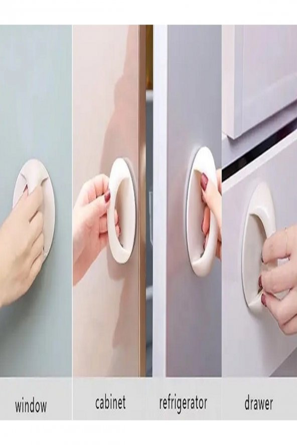 2 Adet Çok Amaçlı Kendinden Yapışkanlı Klozet Kapağı Çekmece Buzdolabı Tutacak Kulp Tutma Aparatı - 4