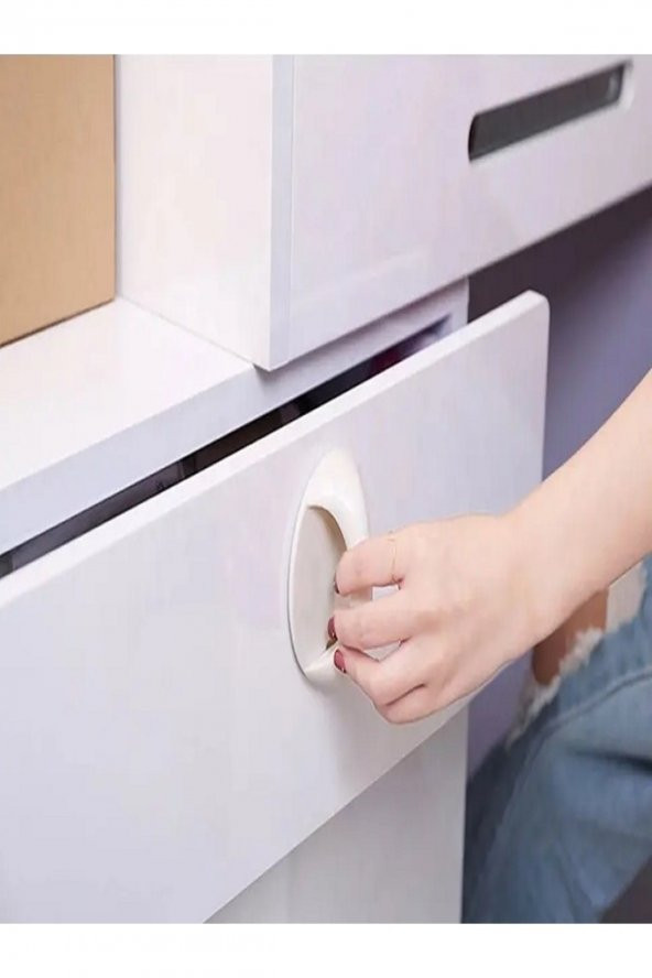 2 Adet Çok Amaçlı Kendinden Yapışkanlı Klozet Kapağı Çekmece Buzdolabı Tutacak Kulp Tutma Aparatı - 6